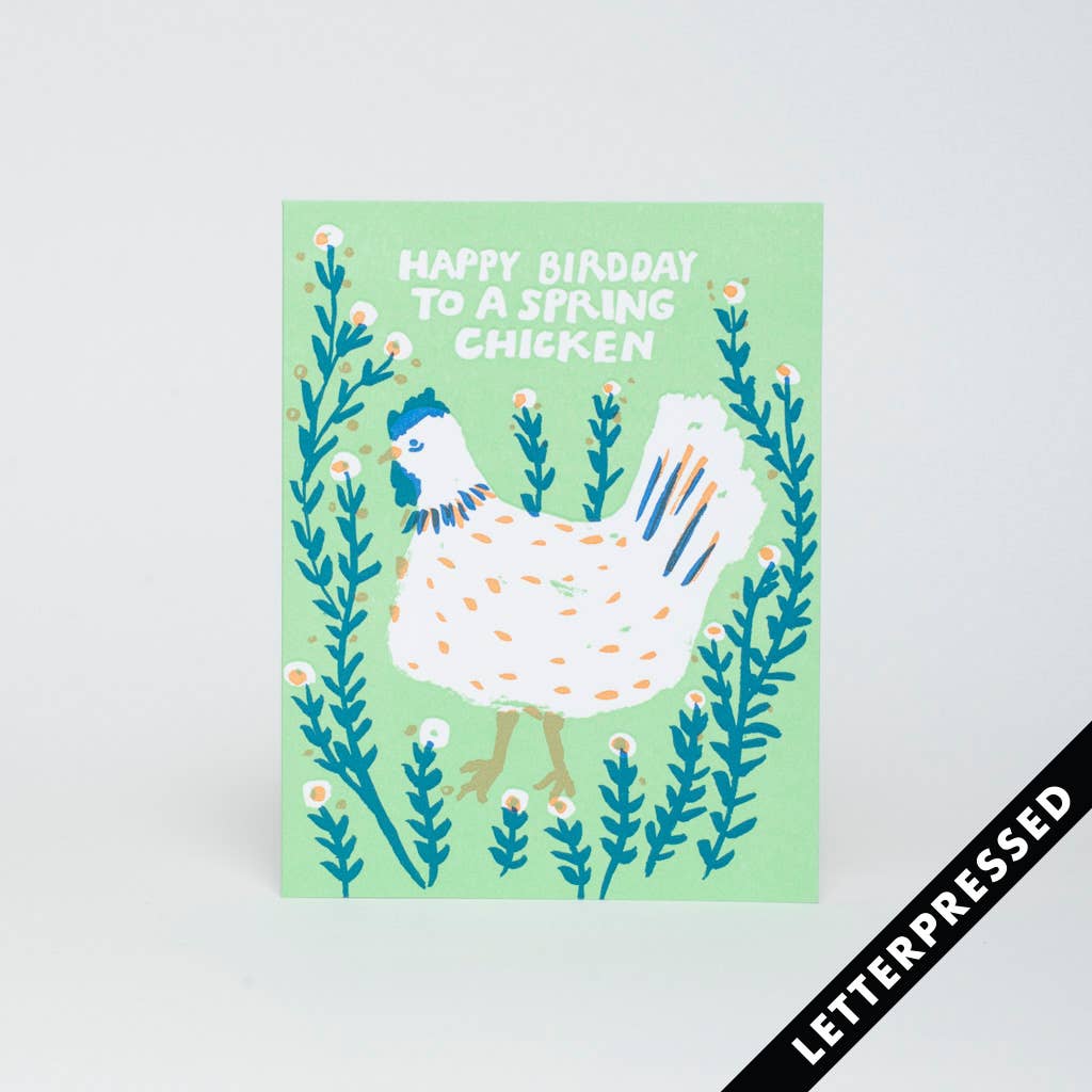 Spring Chicken Birthday Card - DIGS