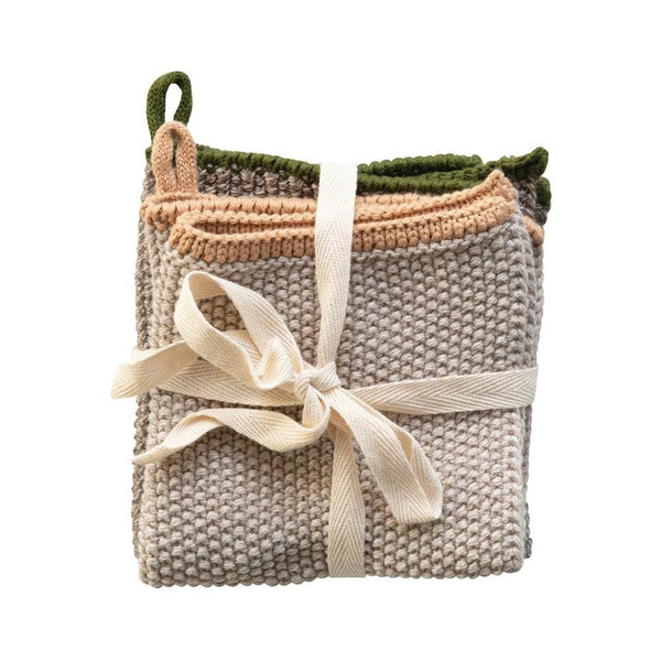 Square Cotton Knit Dish Cloths Set/2 - DIGS