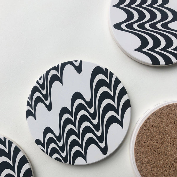 Squiggle Absorbent Stone Coasters - DIGS