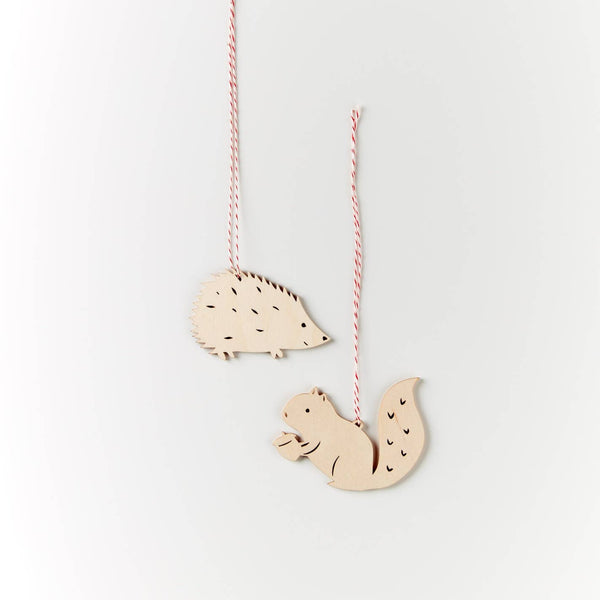 Squirrel and Hedgehog Ornaments - DIGS