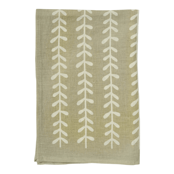 Stone Leaf Linen Cotton Tea Towel - DIGS