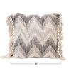 Stonewashed Pillow with Chevron Print and Tassels - DIGS