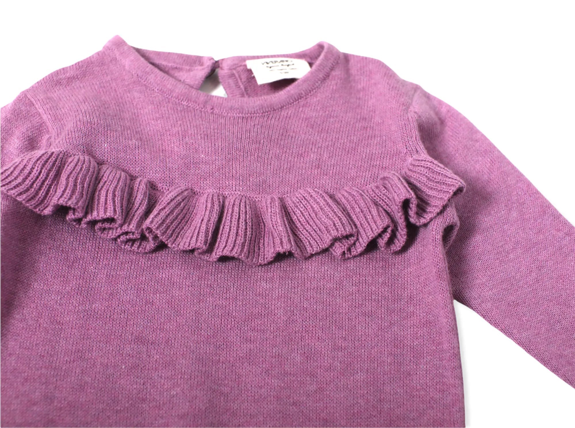 Sweater Knit Ruffle Romper: Orchid - DIGS