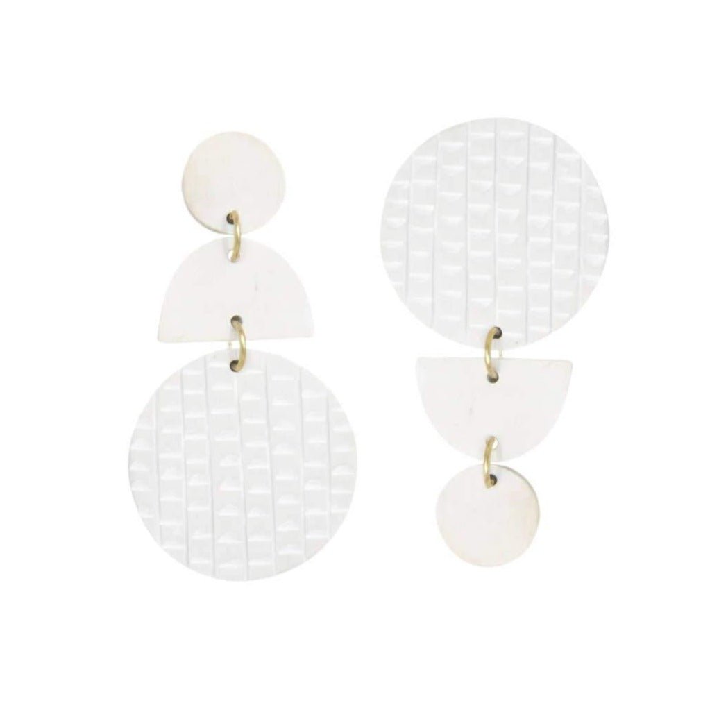 Swicheroo Clay Earrings: Bone - DIGS