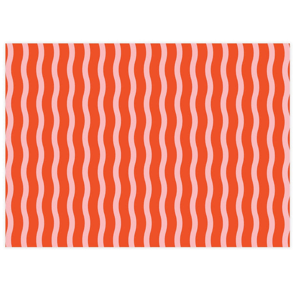 Tangy Red/Pink Fussy Stripe Tissue Paper - DIGS