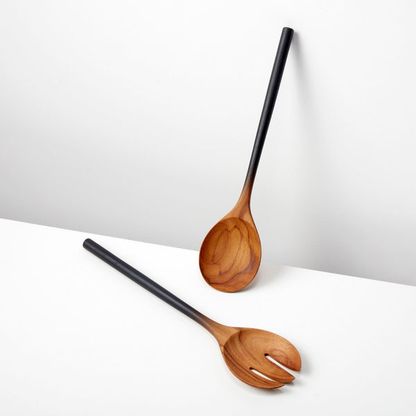 Teak Black Ombre Serving Set - DIGS