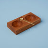 Teak Double Cellar & Gold Spoon - DIGS