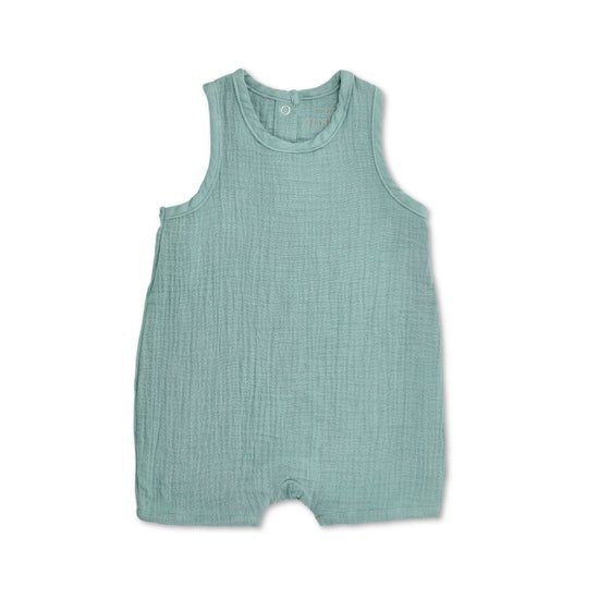 Teal Muslin Sleeveless Coverall - DIGS