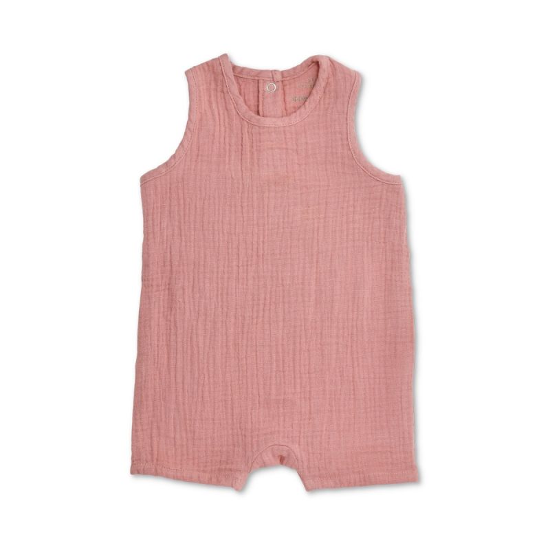 Terra Cotta Muslin Sleeveless Coverall - DIGS