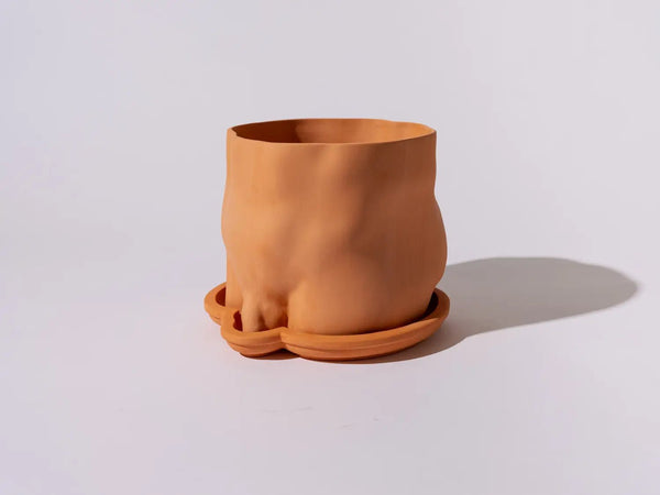 Terracotta Booty Planter with Saucer - DIGS