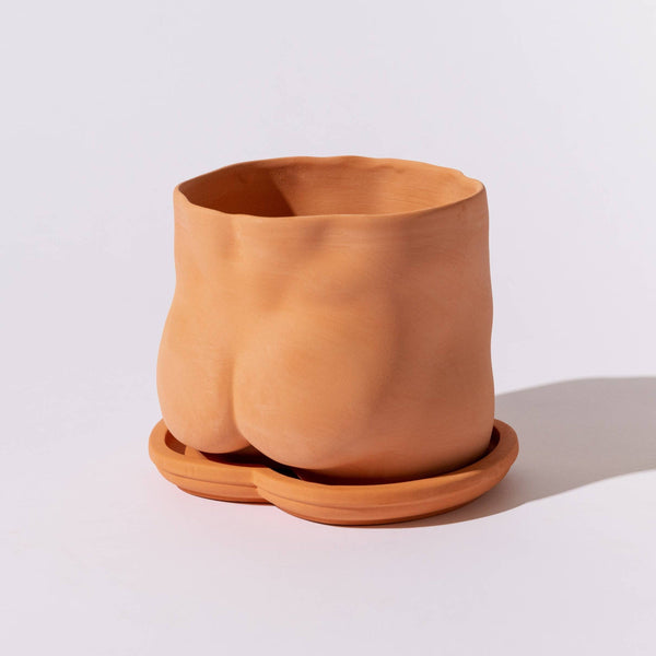 Terracotta Booty Planter with Saucer - DIGS