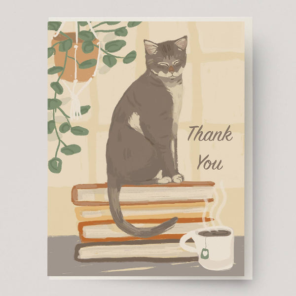 Thank You Book Cat Card - DIGS