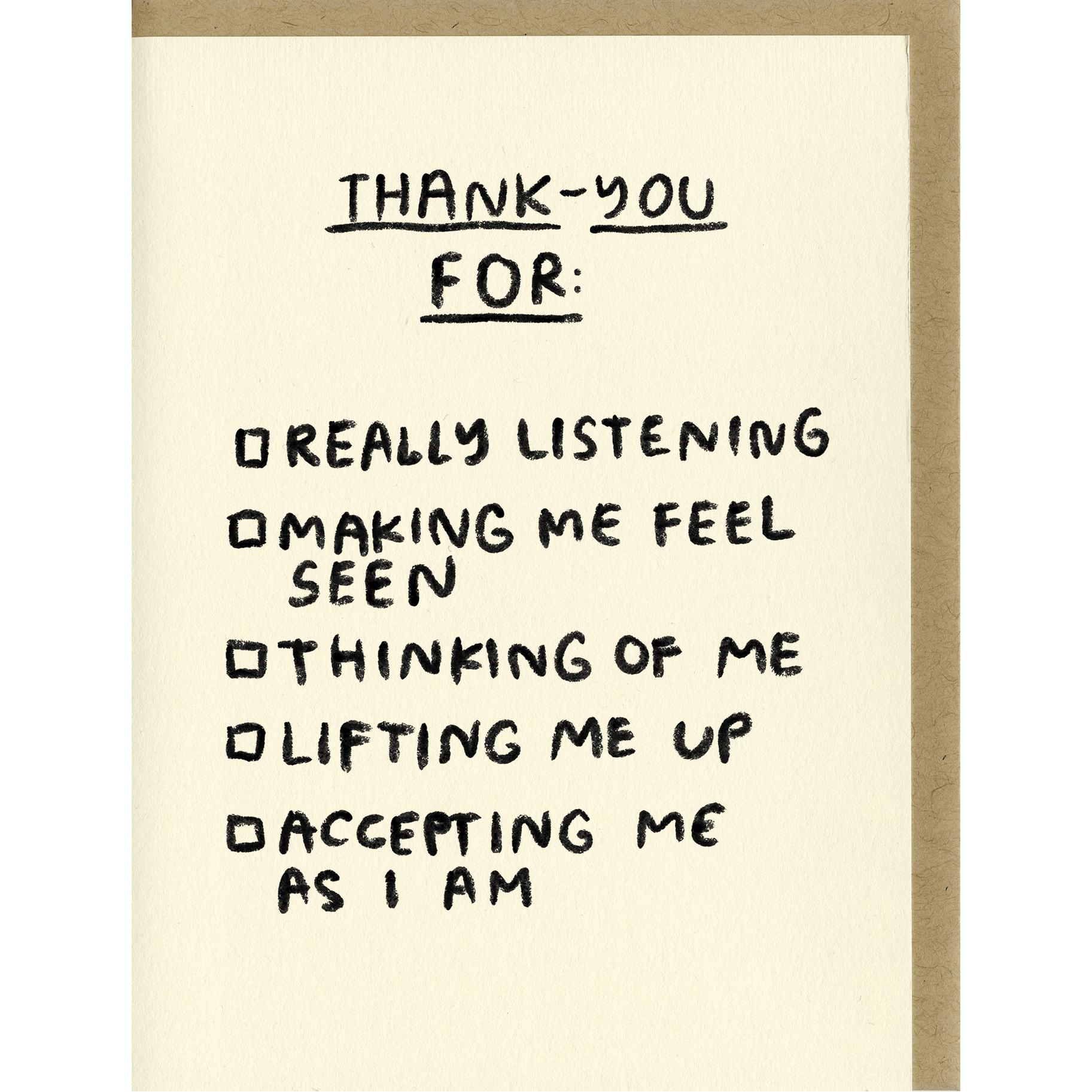 Thank You Checklist Card - DIGS