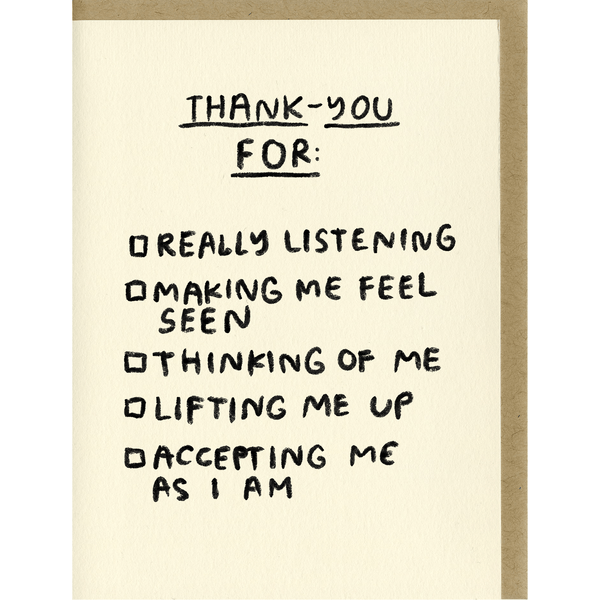 Thank You Checklist Card - DIGS