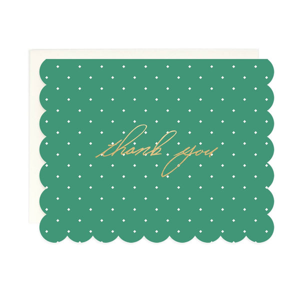 Thank You Diamond Dot Scalloped Card - DIGS
