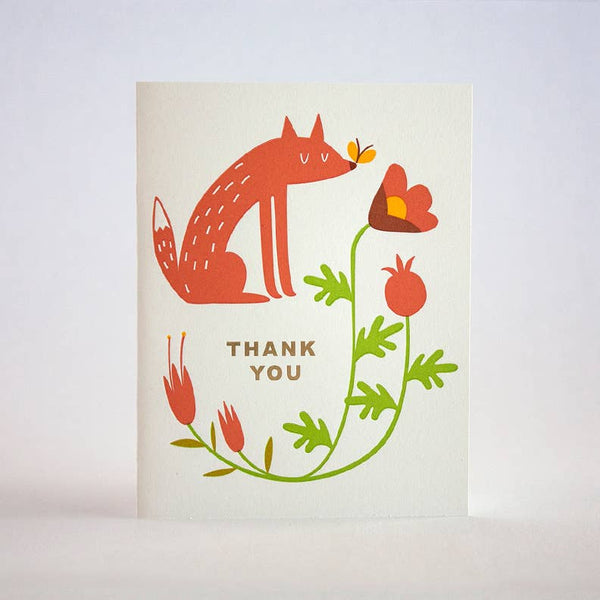 Thank You Flower Fox Card - DIGS