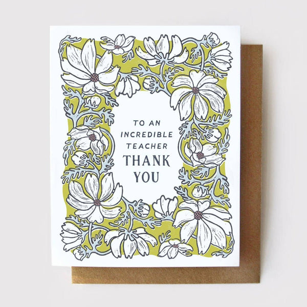 Thank You To An Incredible Teacher Card - DIGS