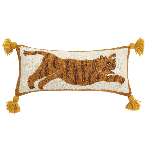 Tiger with Tassels Hook Pillow - DIGS