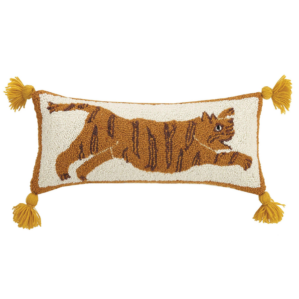 Tiger with Tassels Hook Pillow