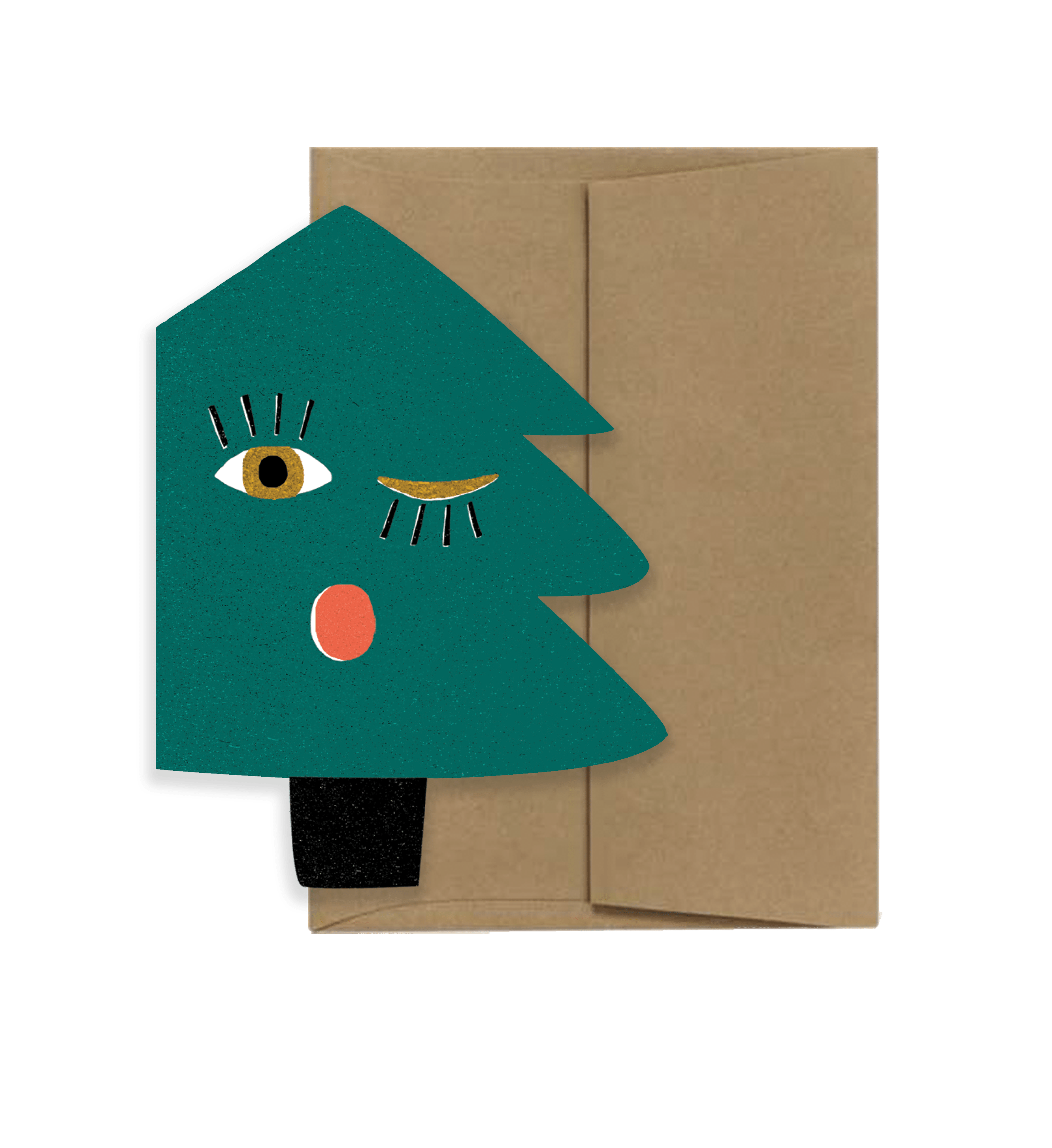 Tree Wink - Die Cut Greeting Card - DIGS