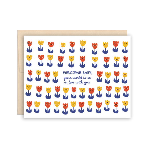 Tulip New Baby Greeting Card - DIGS