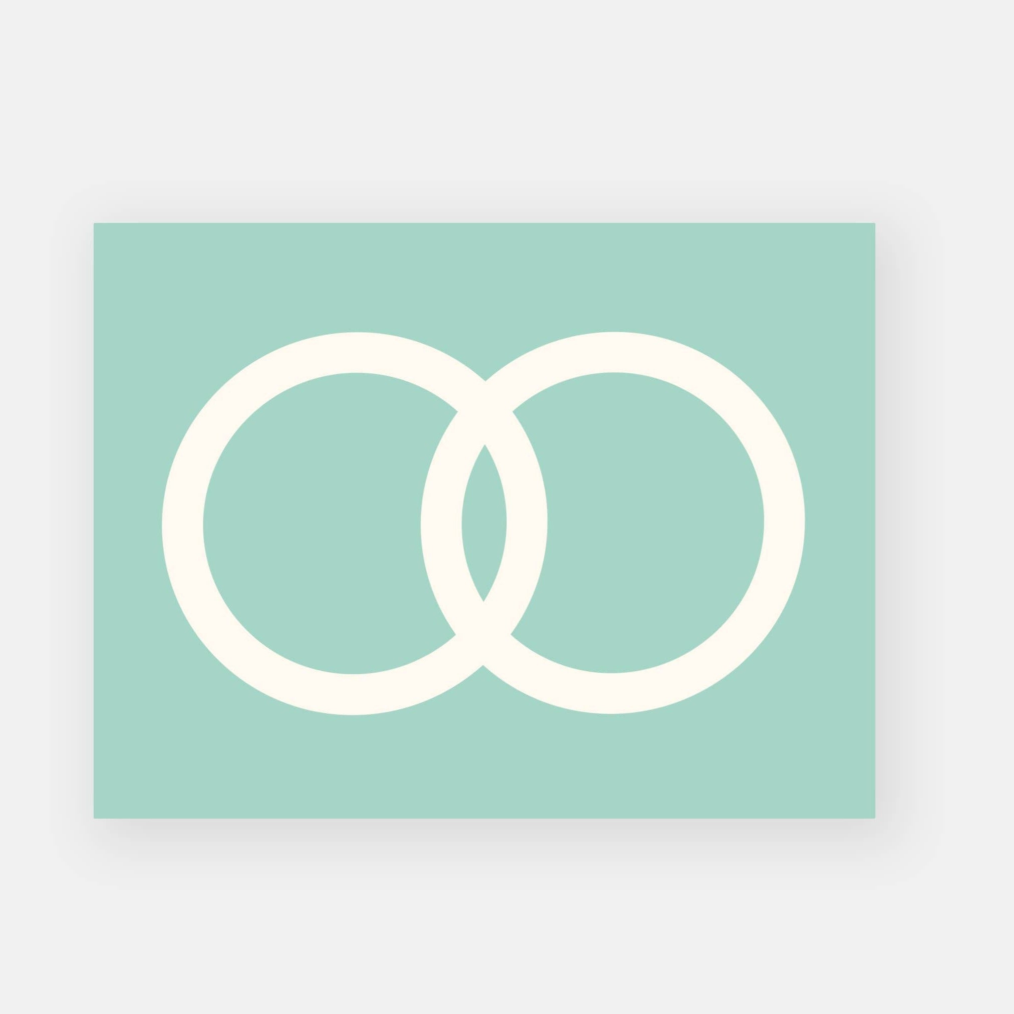 Two Rings Teal Wedding Card - DIGS
