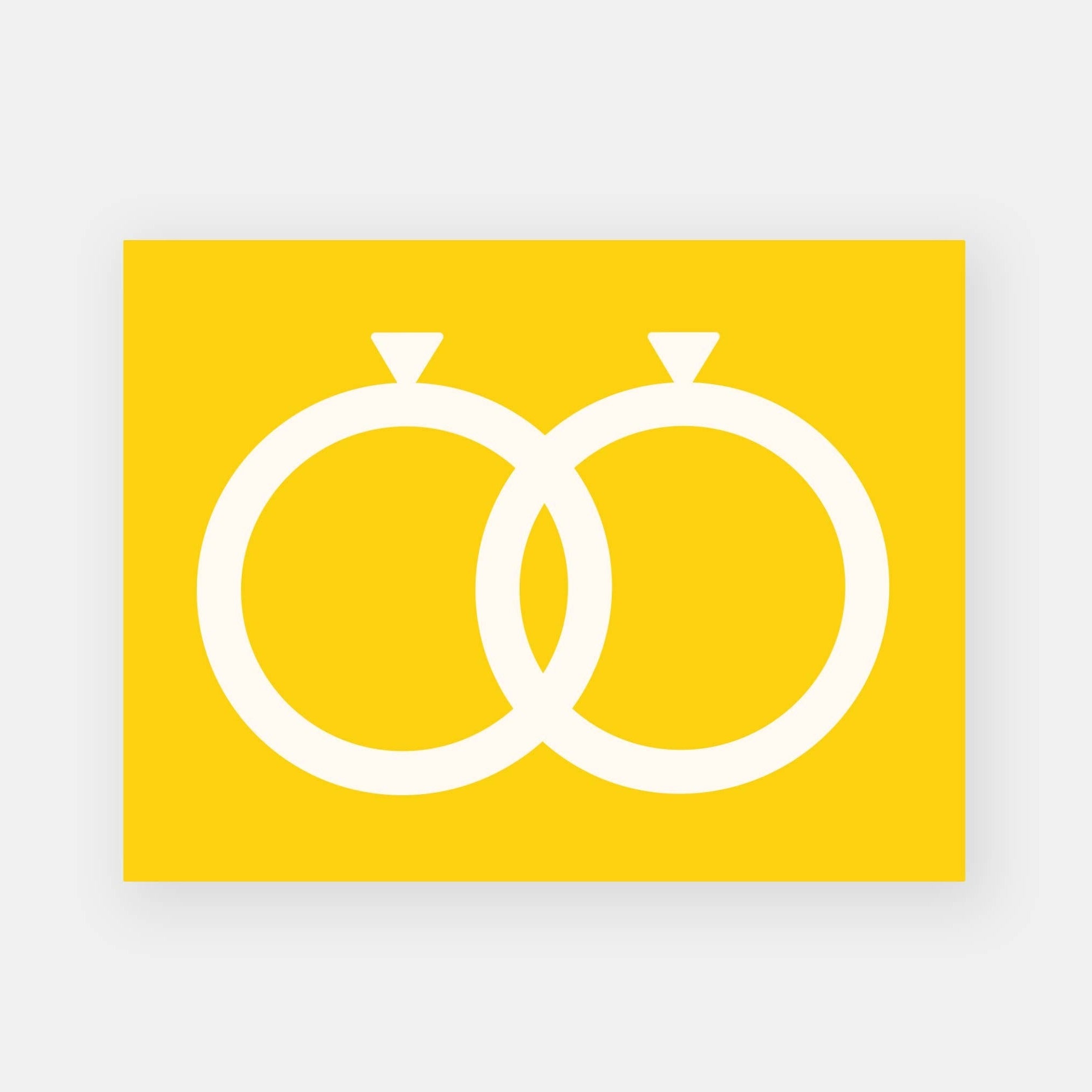 Two Rings Yellow Wedding Card - DIGS