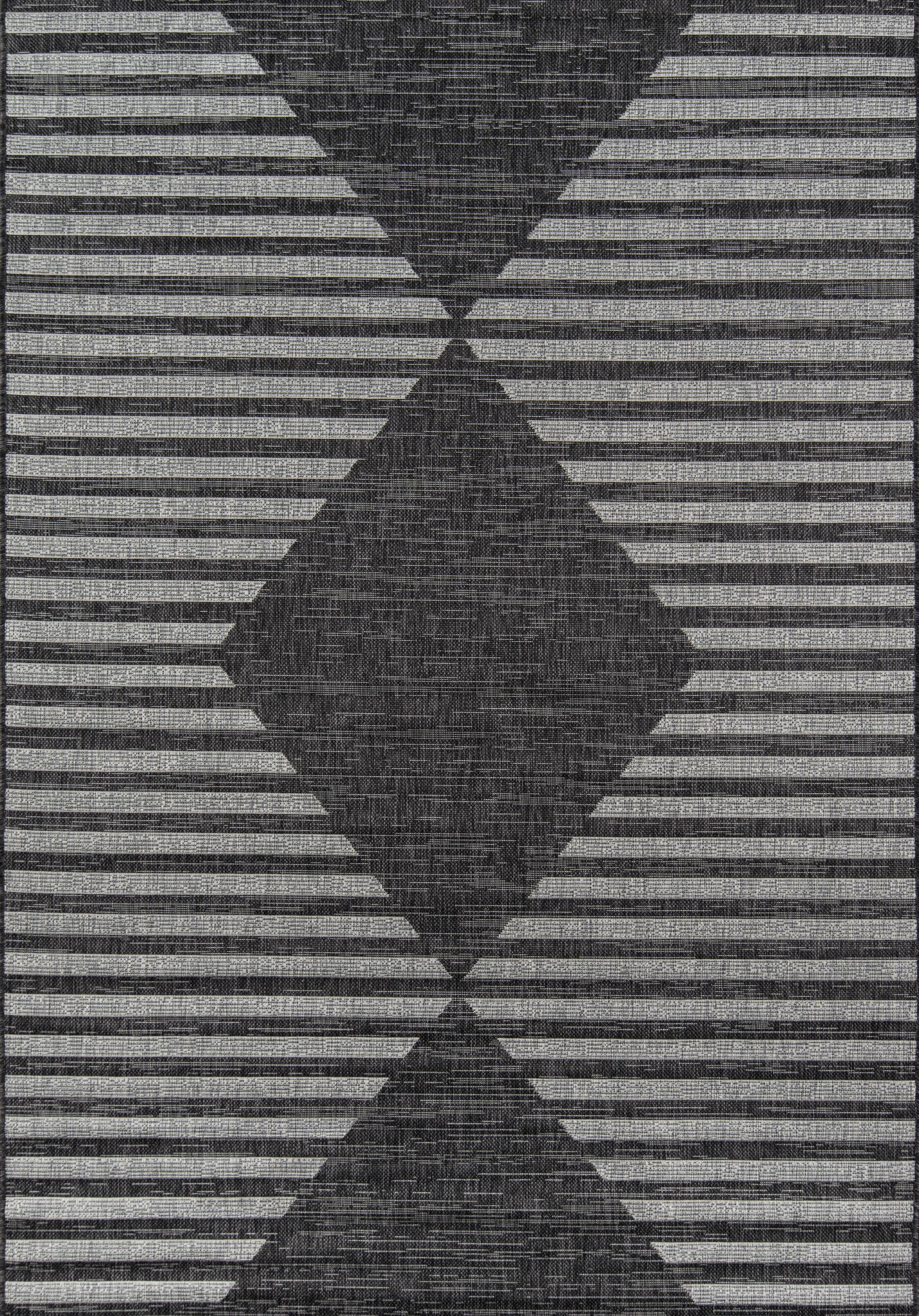 Villa Charcoal Indoor/Outdoor Cavallo Area Rug - DIGS