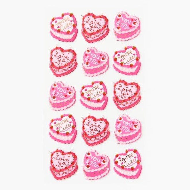 Vintage Heart Cake Stickers - DIGS