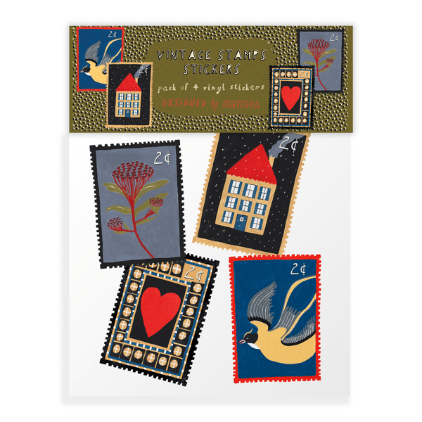 Vintage Stamps Stickers - DIGS