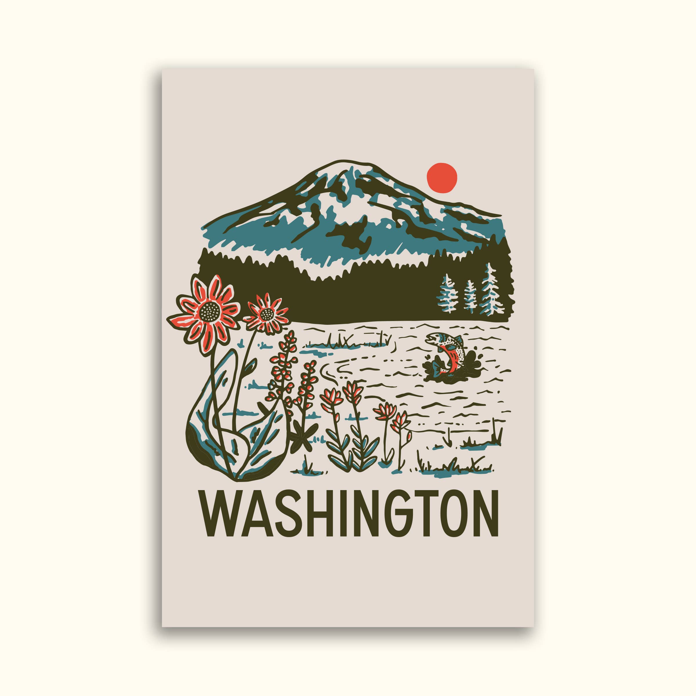WA Mountain Lake Postcard - DIGS