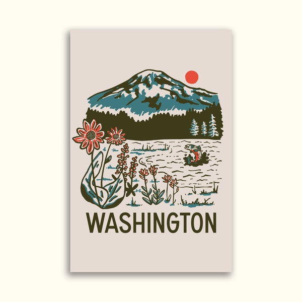 WA Mountain Lake Postcard - DIGS