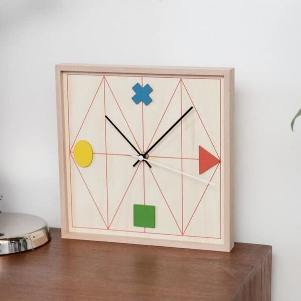 Kikkerland Geometric Wood Clock