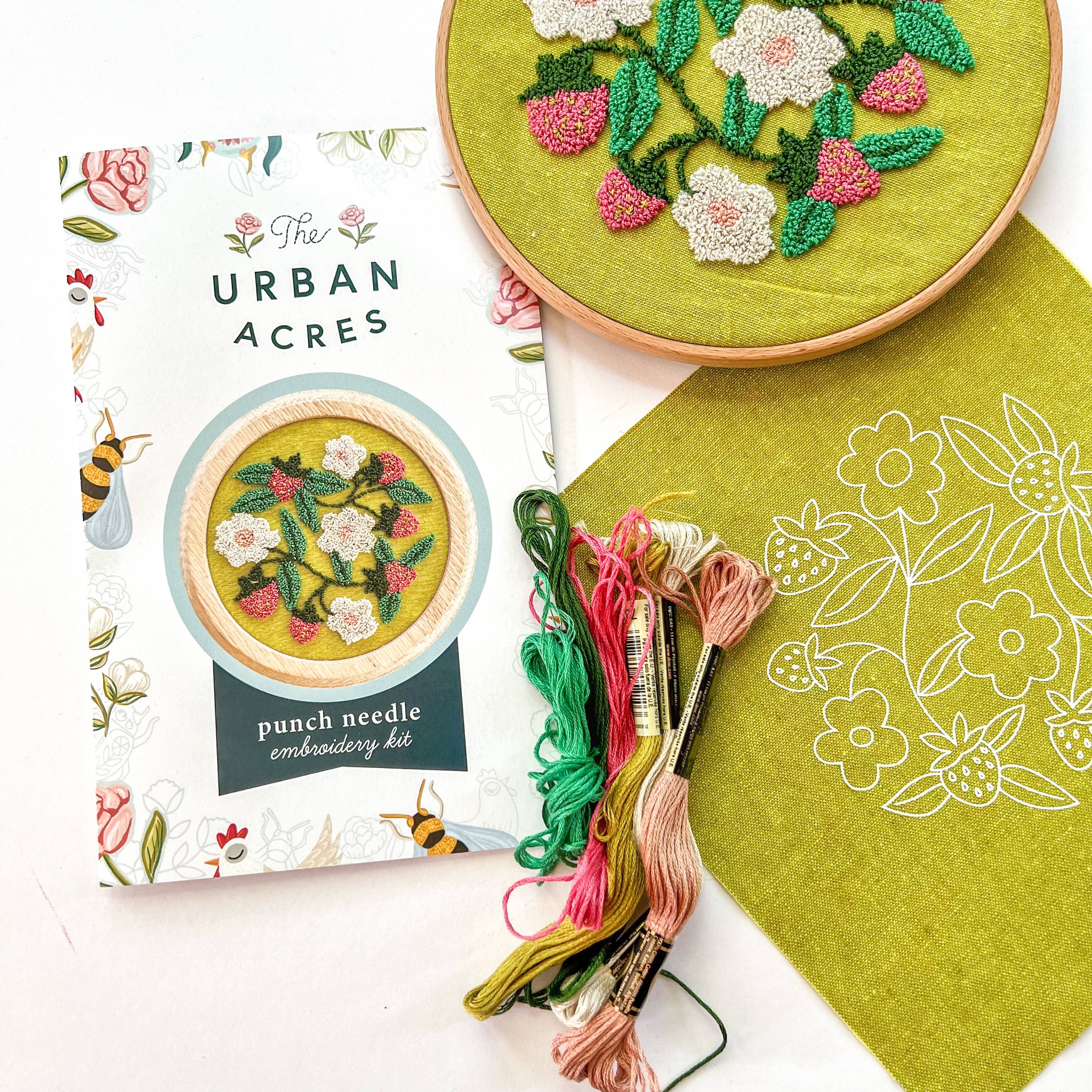Wandering Strawberry Punch Needle Embroidery Kit - DIGS
