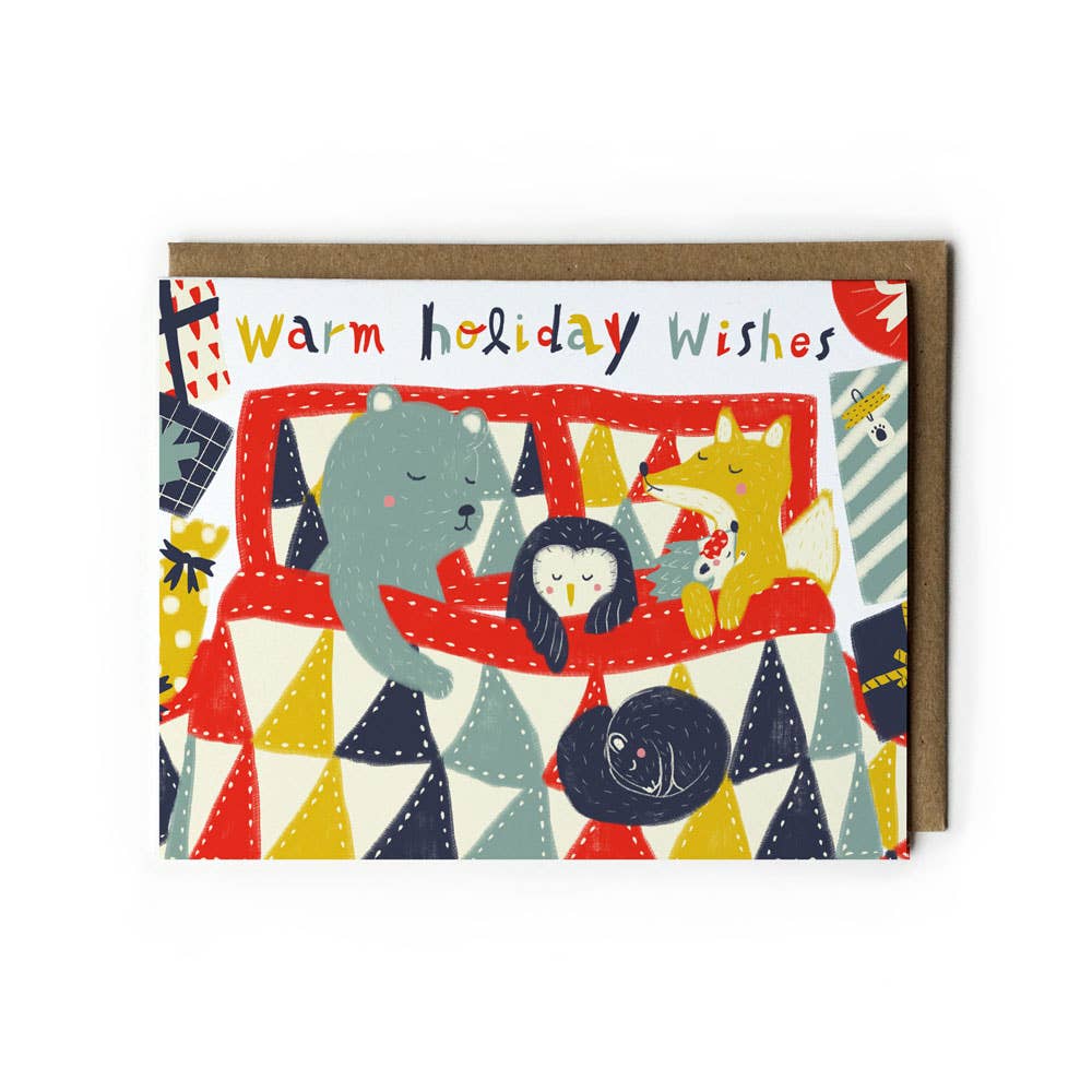 Warm Holiday Wishes Animals Card - DIGS
