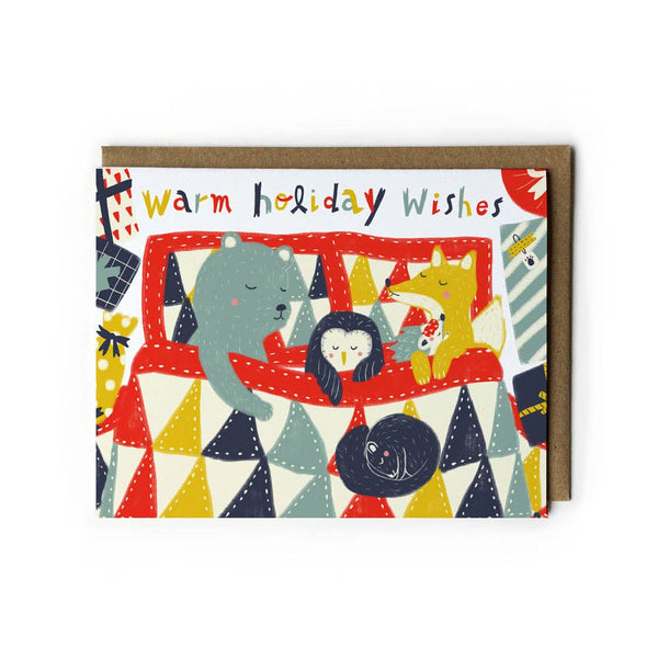 Warm Holiday Wishes Animals Card - DIGS