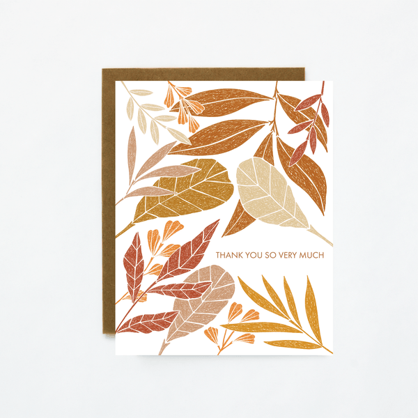 Warm Leaves Thank You Card - DIGS