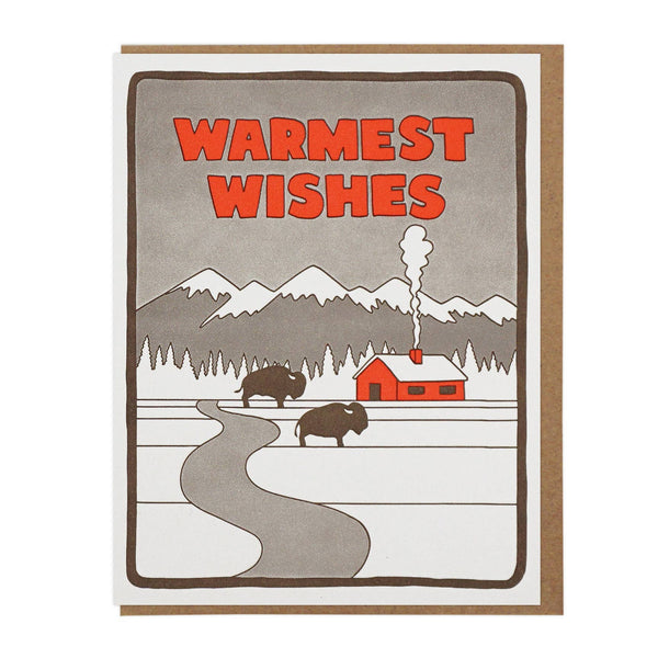 Warmest Wishes Bison Holiday Card - DIGS