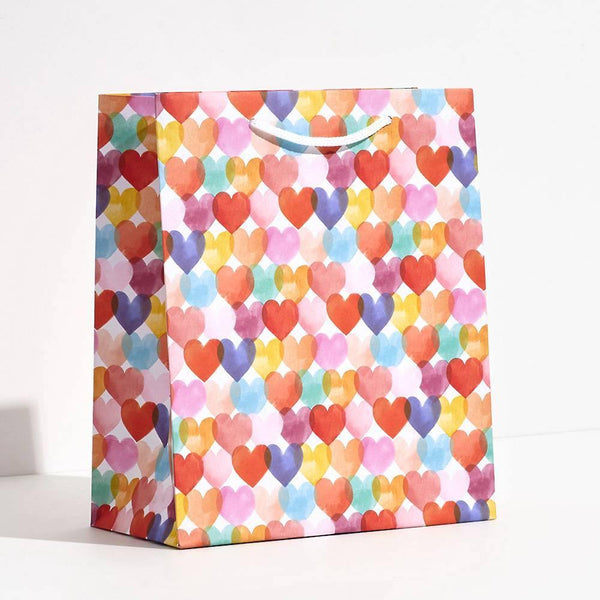 Watercolor Colorful Hearts Gift Bags - DIGS