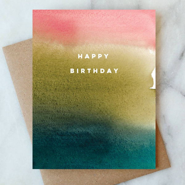 Watercolor Wash Birthday Card - DIGS
