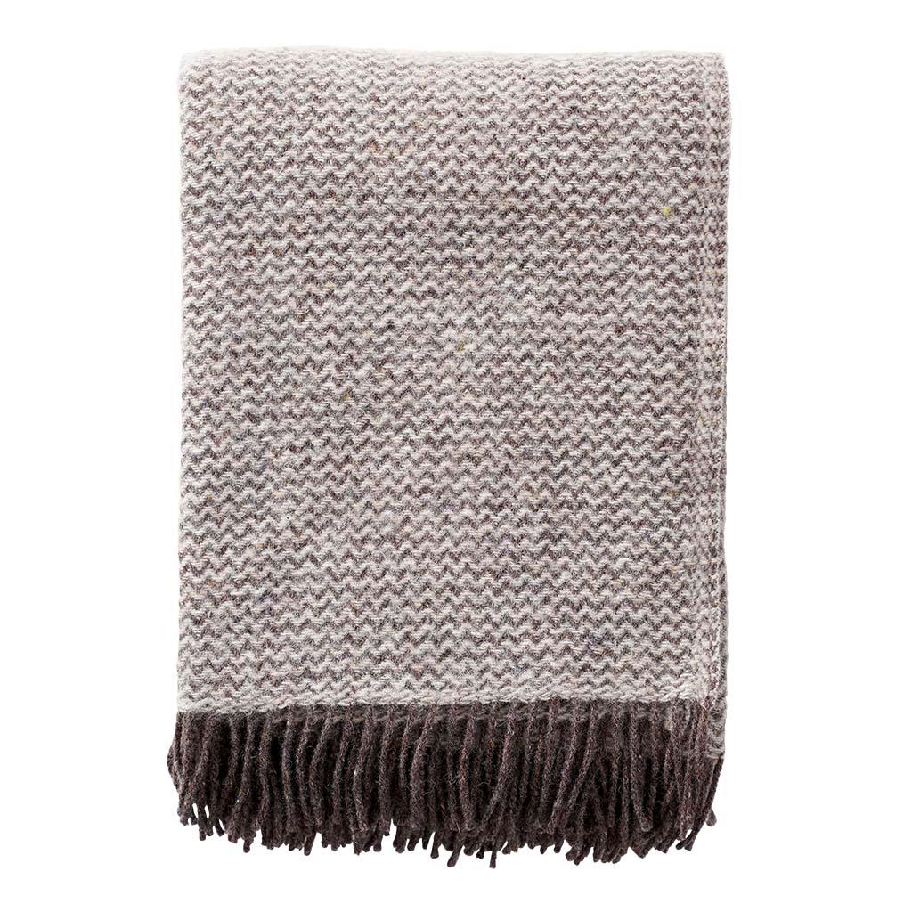 Wave Wool Throw: Natural Brown - DIGS