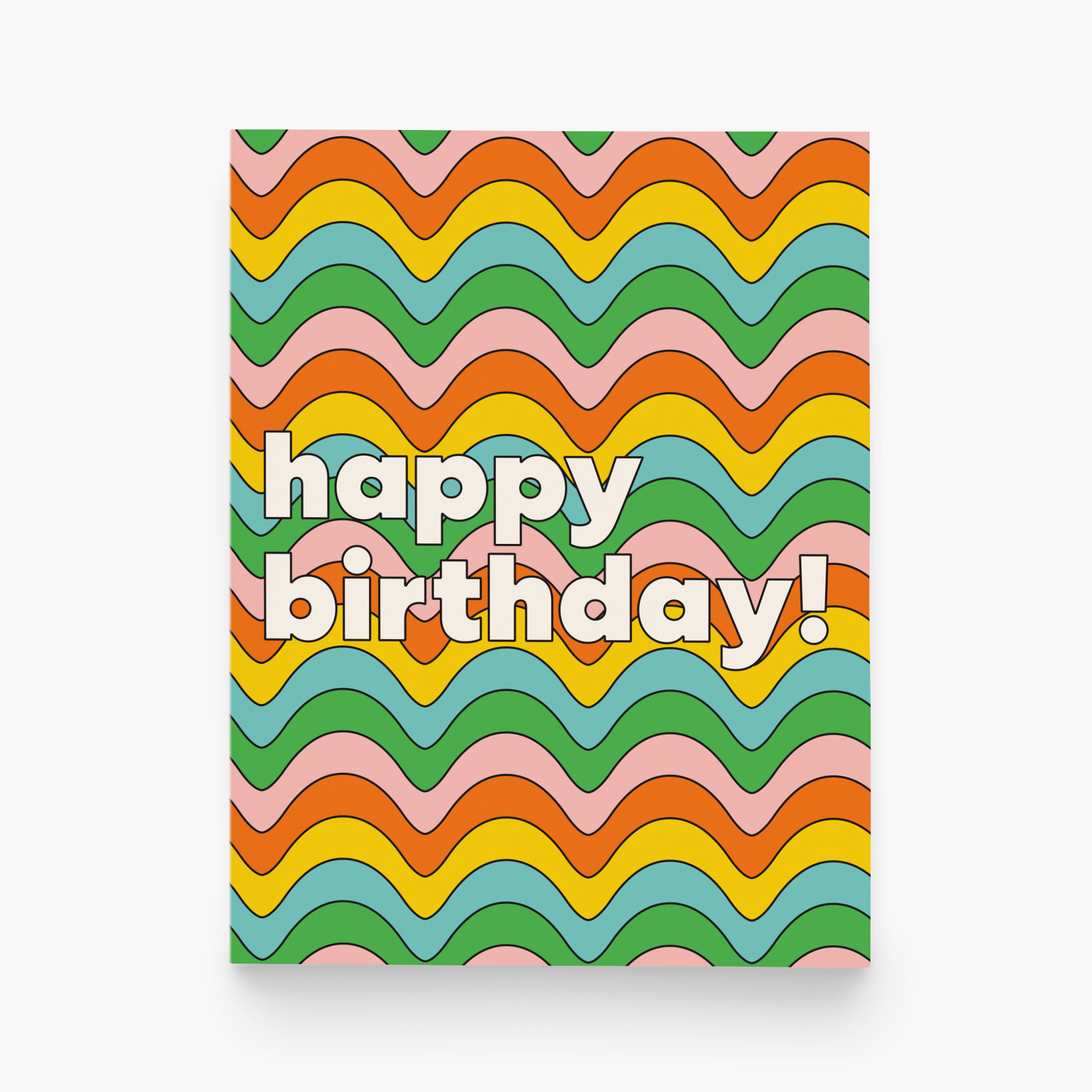 Wavy Happy Birthday Greeting Card - DIGS