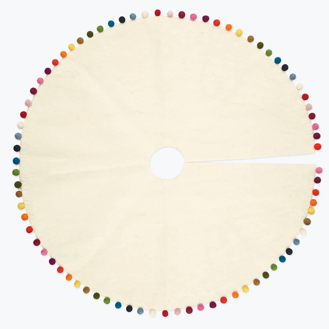 White Felt Pom Tree Skirt - DIGS