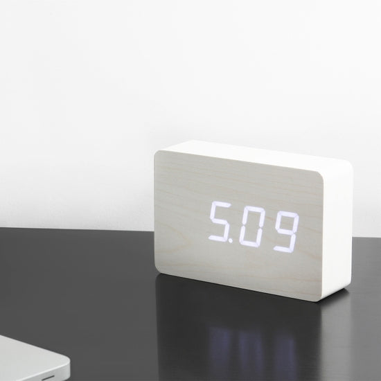 Brick Click Alarm Clock - white