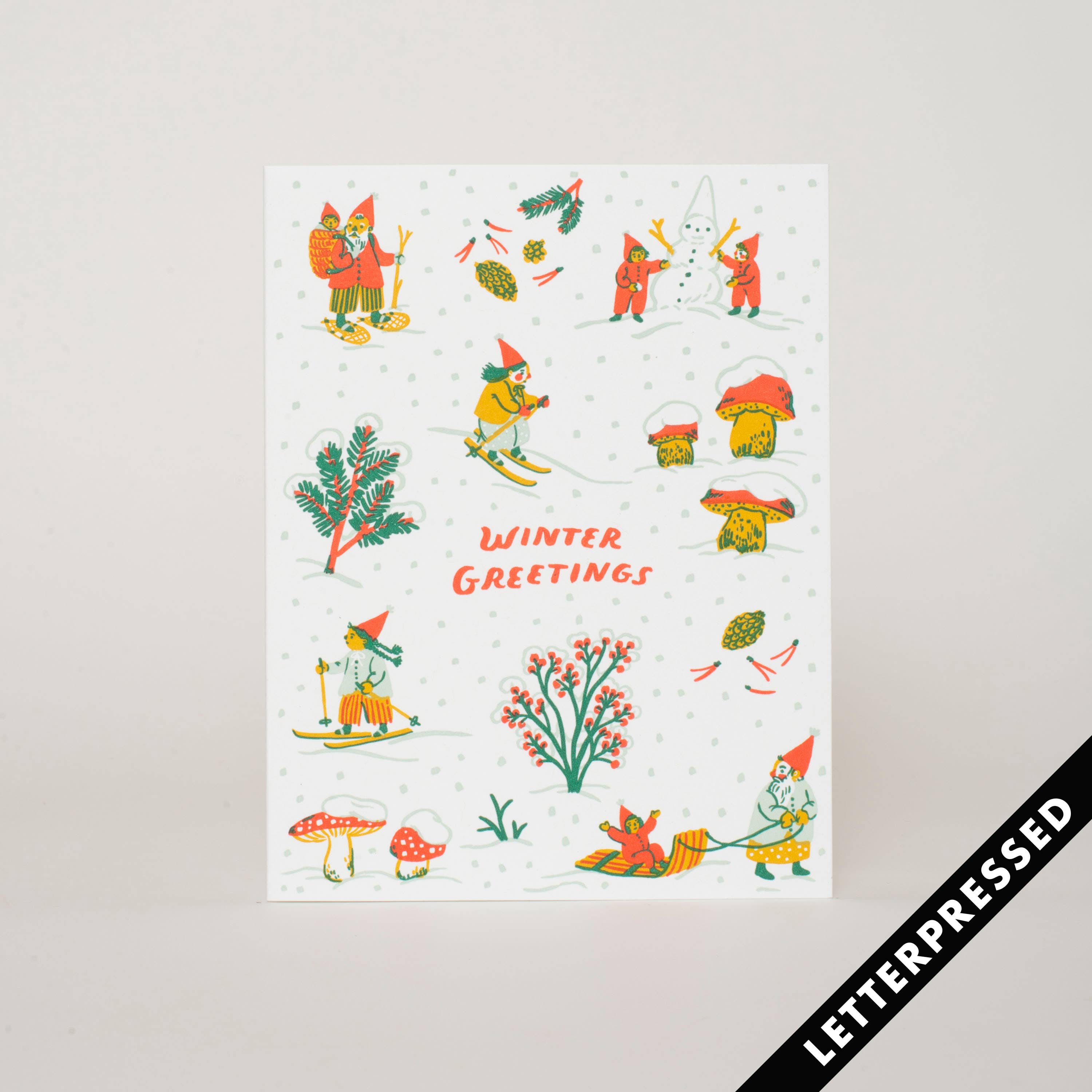 Winter Greetings Snow Holiday Card - DIGS