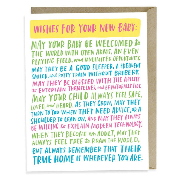 Wishes For Your New Baby Card - DIGS