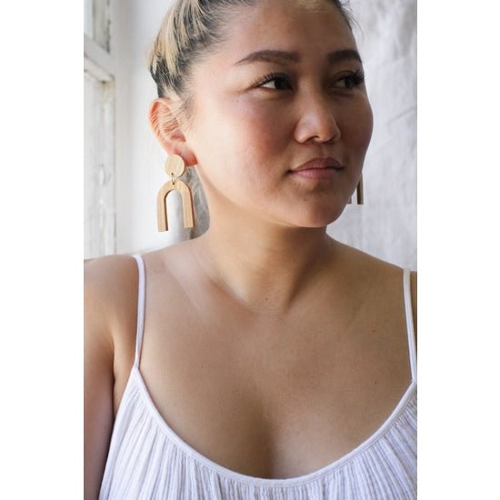 Wood Modern Shapes Earrings - DIGS