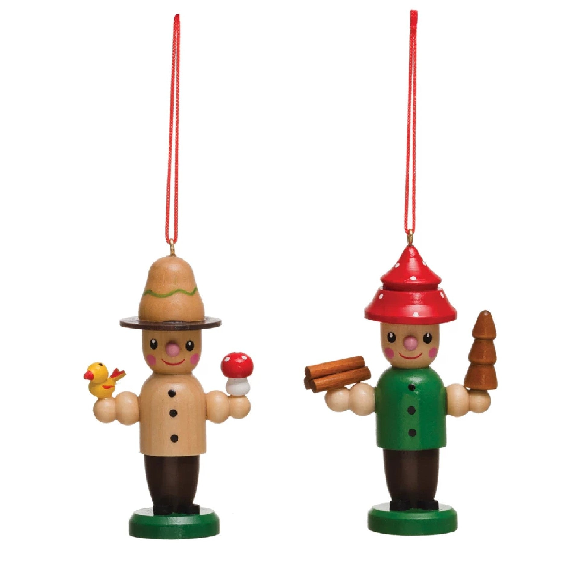 Wood Outdoorsman Ornaments - DIGS