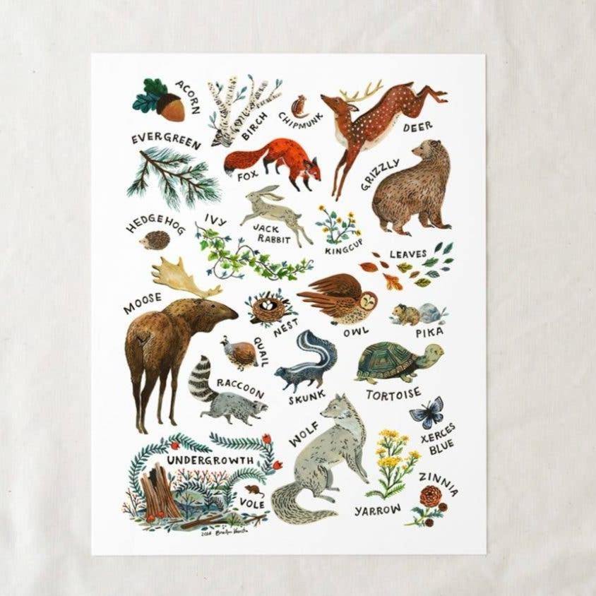 Woodland Alphabet Art Print - DIGS