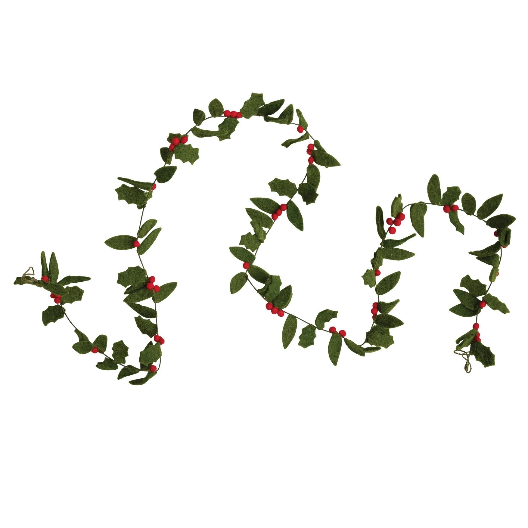 Wool Felt Holly Garland - DIGS